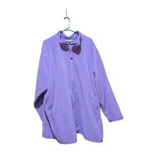 Woman Within Pullover. Long Sleeve Purple,Plus Size Top 3X 30/32 Fleece, Zip